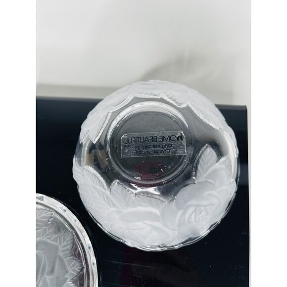 Rose Petals Glass Candy Bowl Covered Box Home/Room Decoration Preloved - Picture 7 of 8